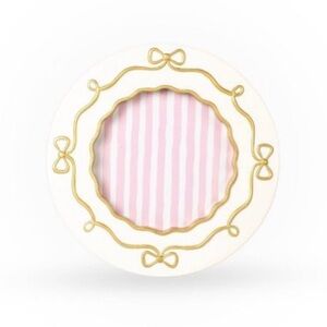 New! Target Bullseye Playground 6” Round Picture Frame with Gold Bow Accents